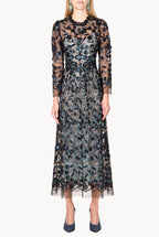 Sequin Embroidered Tulle Midi Dress