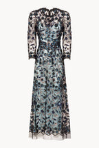 Sequin Embroidered Tulle Midi Dress