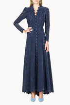 Floral Embroidered Bottoncino Dress