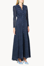 Floral Embroidered Bottoncino Dress