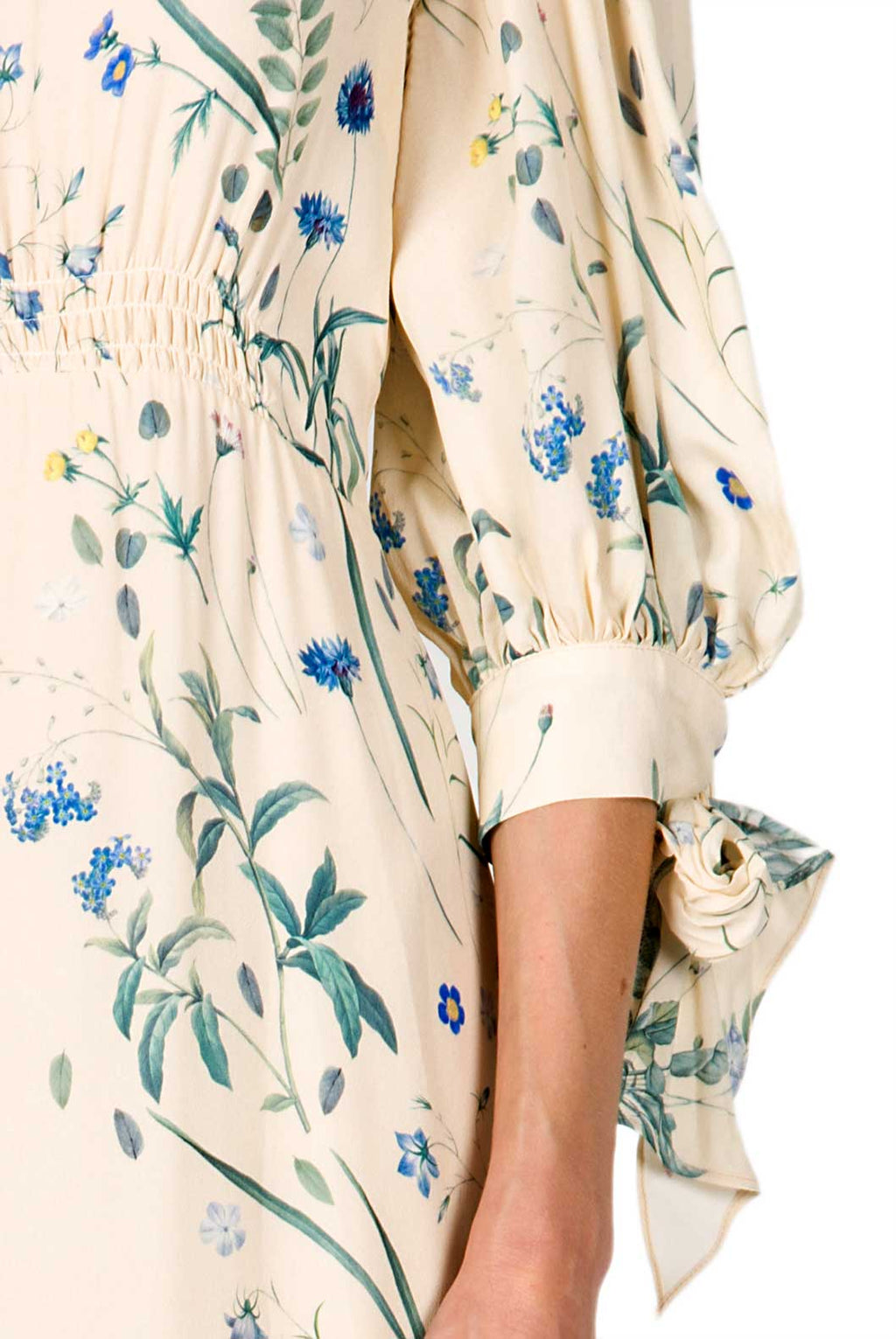 Cream Herbarium Midi Dress