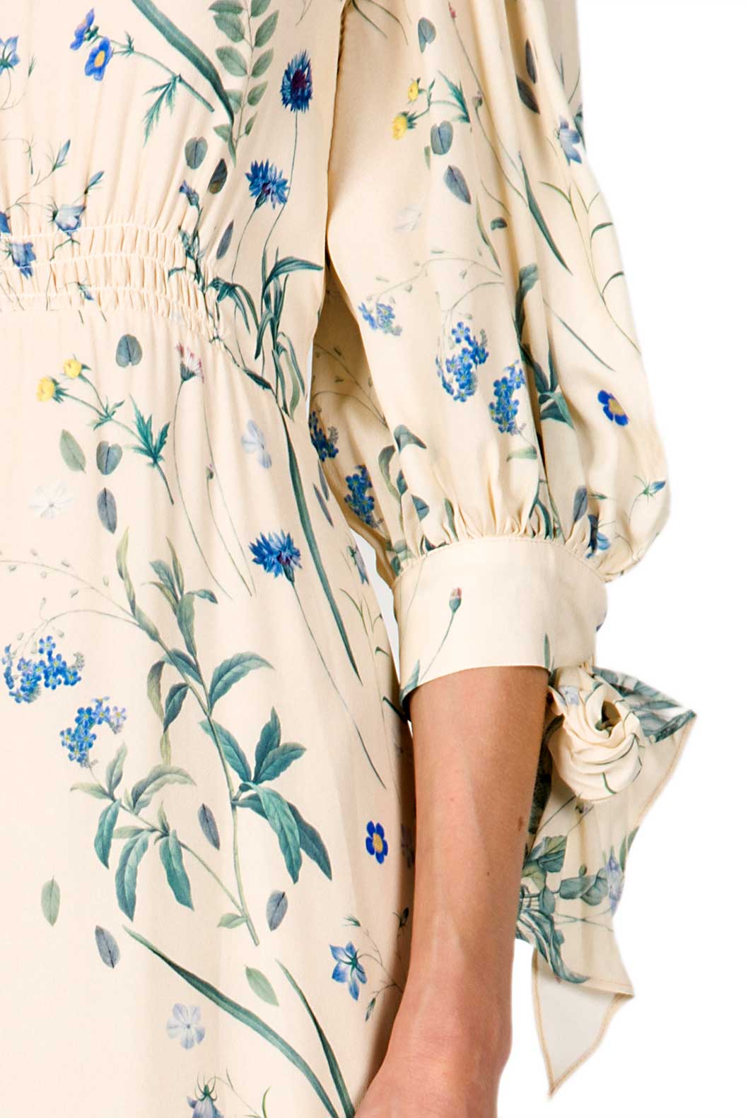Cream Herbarium Midi Dress