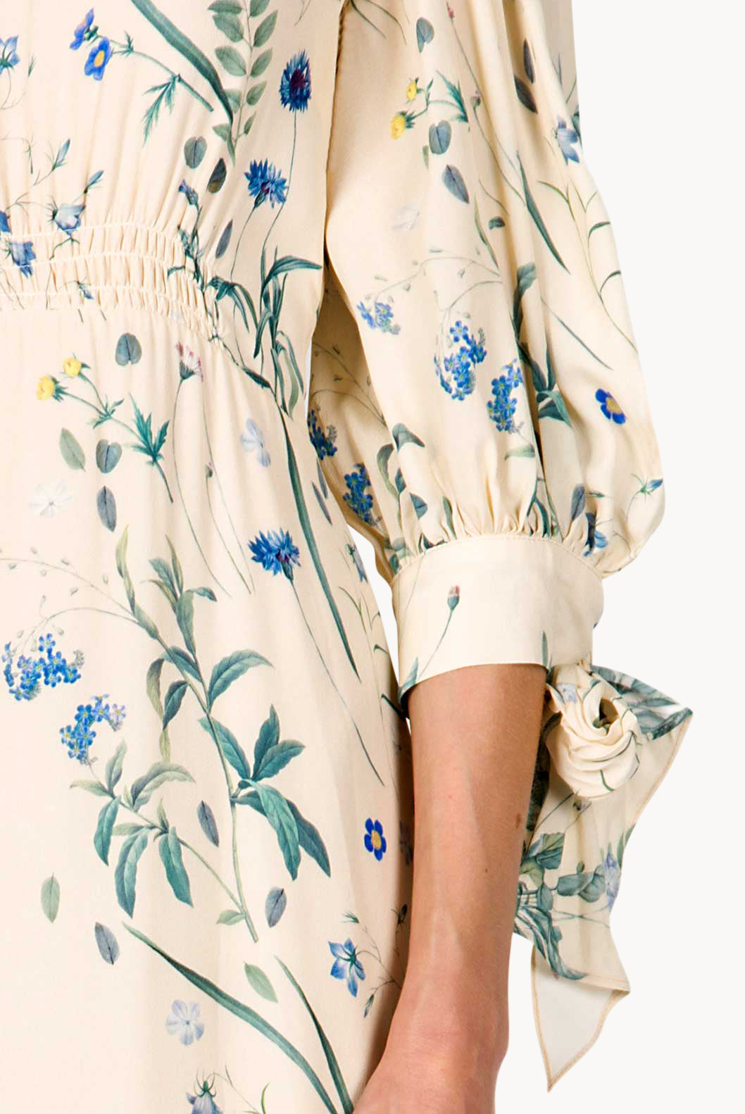 Cream Herbarium Midi Dress