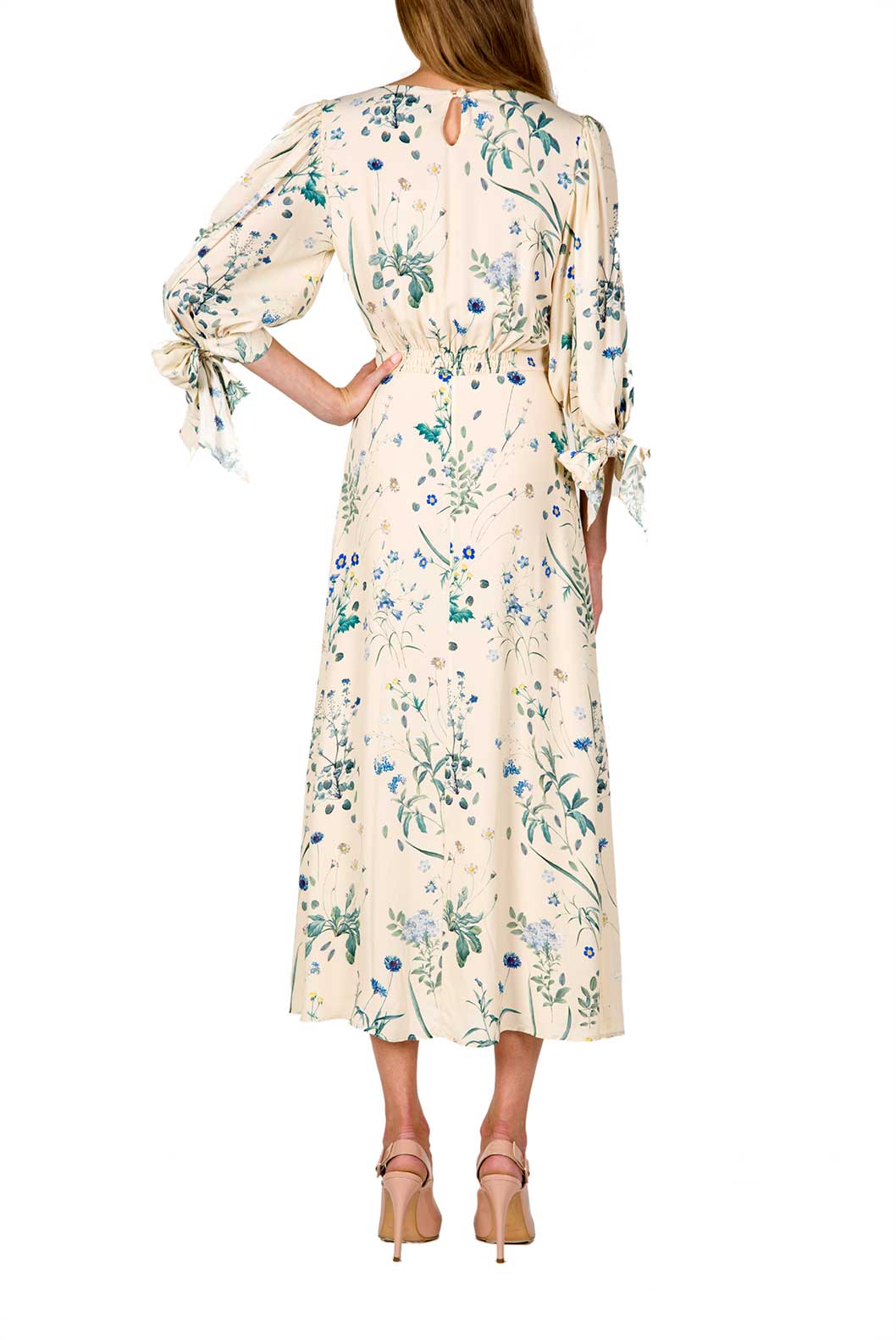 Cream Herbarium Midi Dress