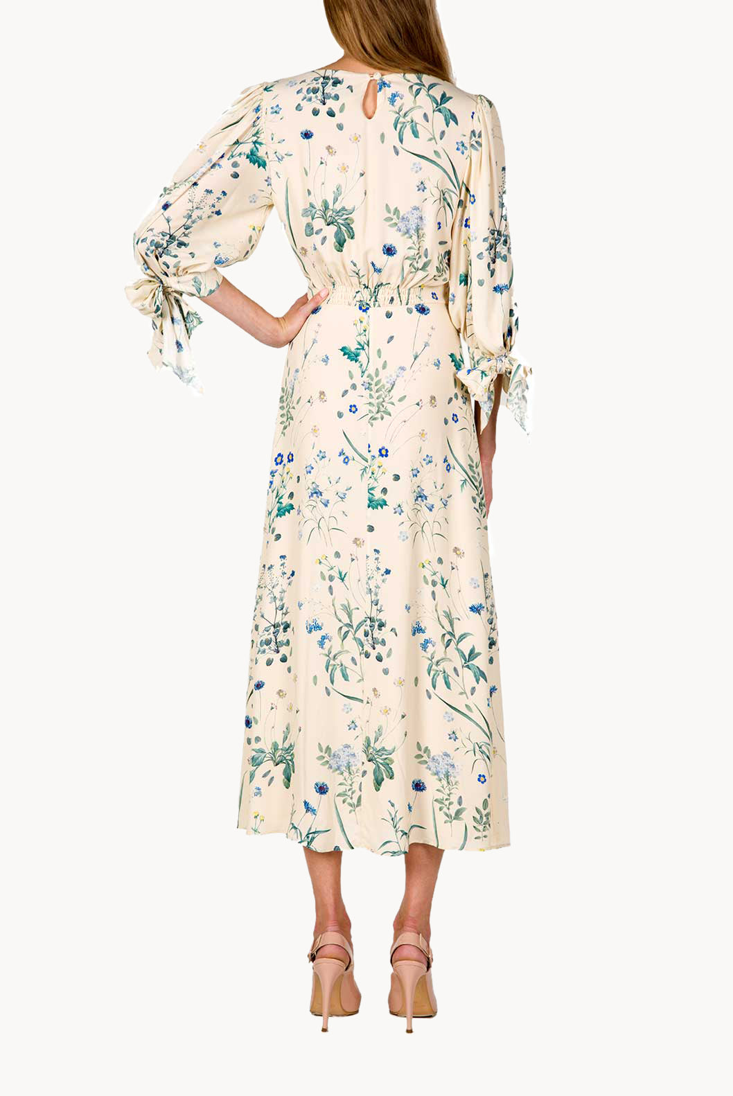 Cream Herbarium Midi Dress
