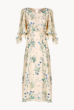 Cream Herbarium Midi Dress
