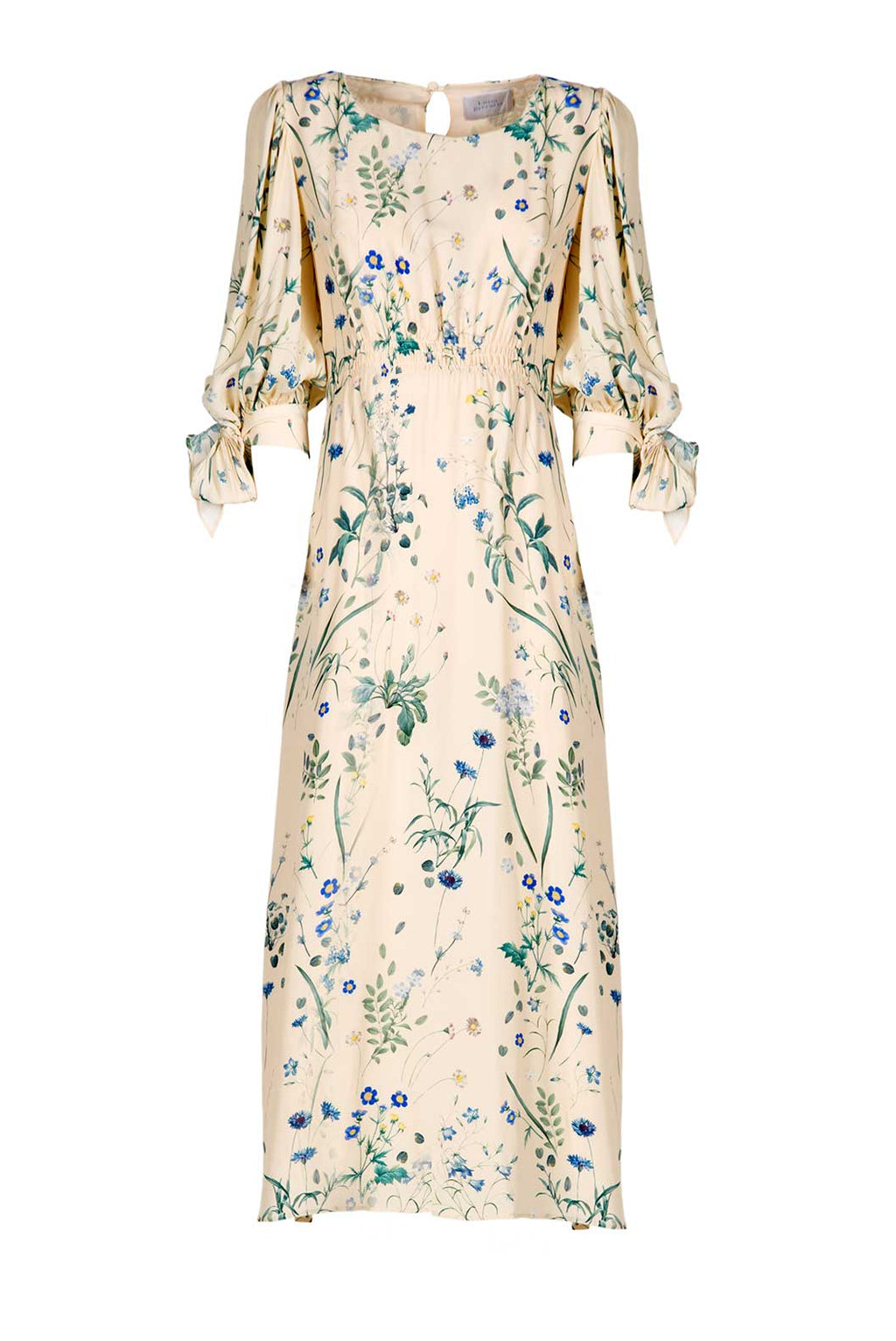 Cream Herbarium Midi Dress