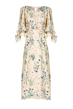 Cream Herbarium Midi Dress