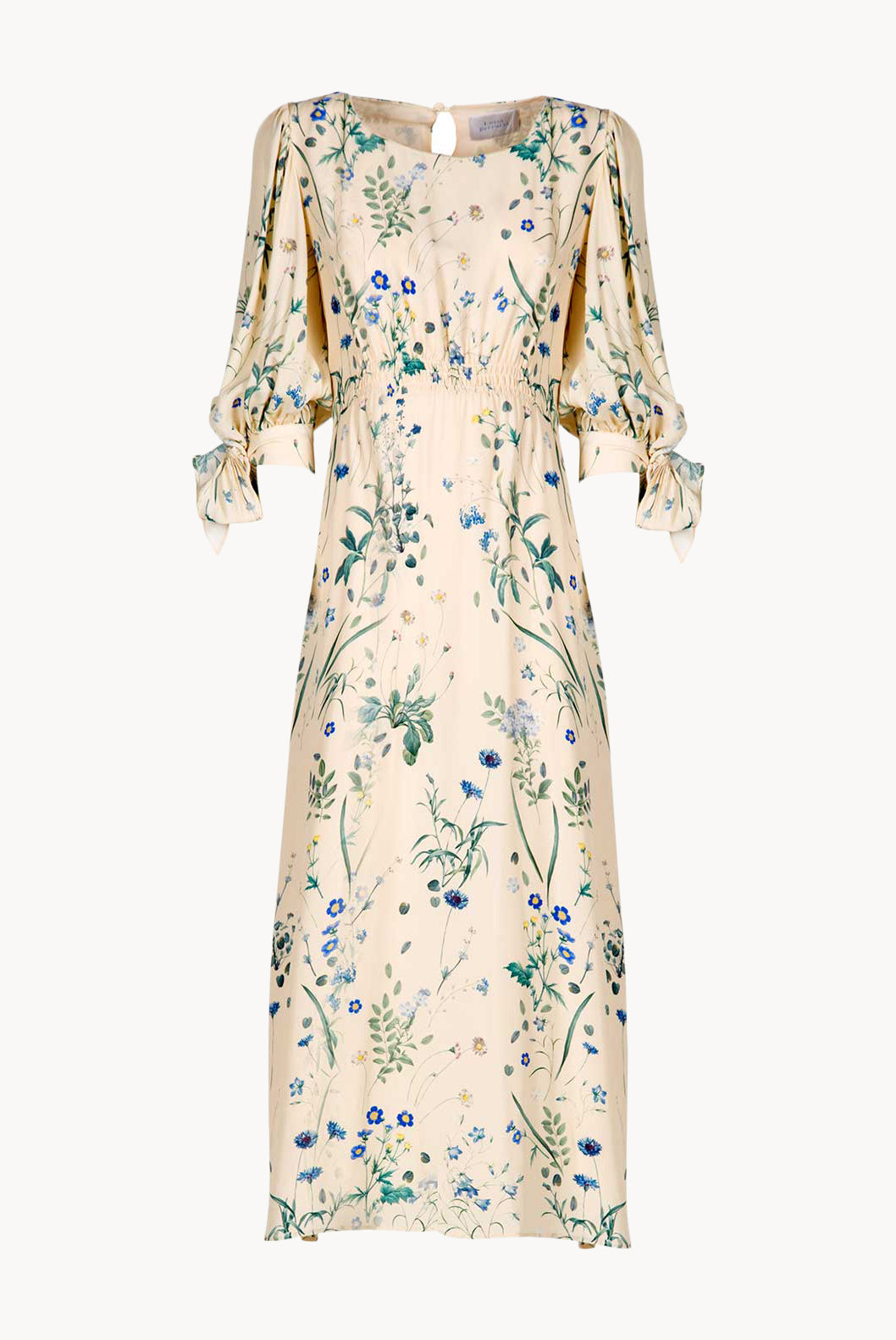 Cream Herbarium Midi Dress