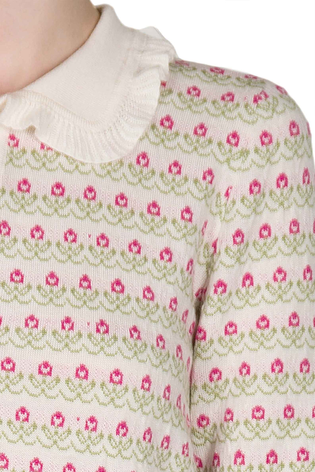 Maglione polo con fiori
