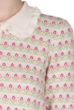 Maglione polo con fiori