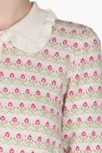 Maglione polo con fiori