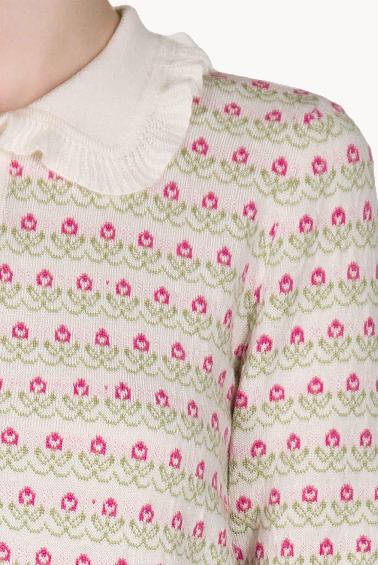 Maglione polo con fiori