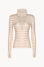 Vintage Buds Printed Beige Turtleneck