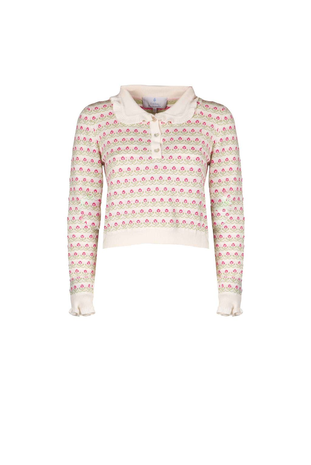 Maglione polo con fiori