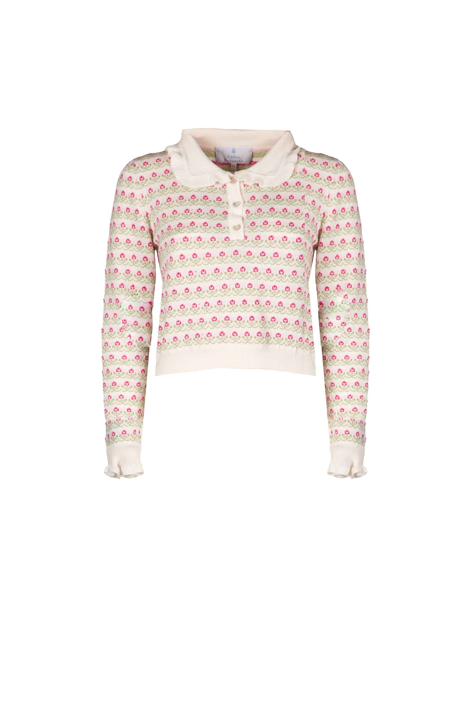 Maglione polo con fiori