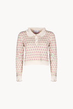 Maglione polo con fiori