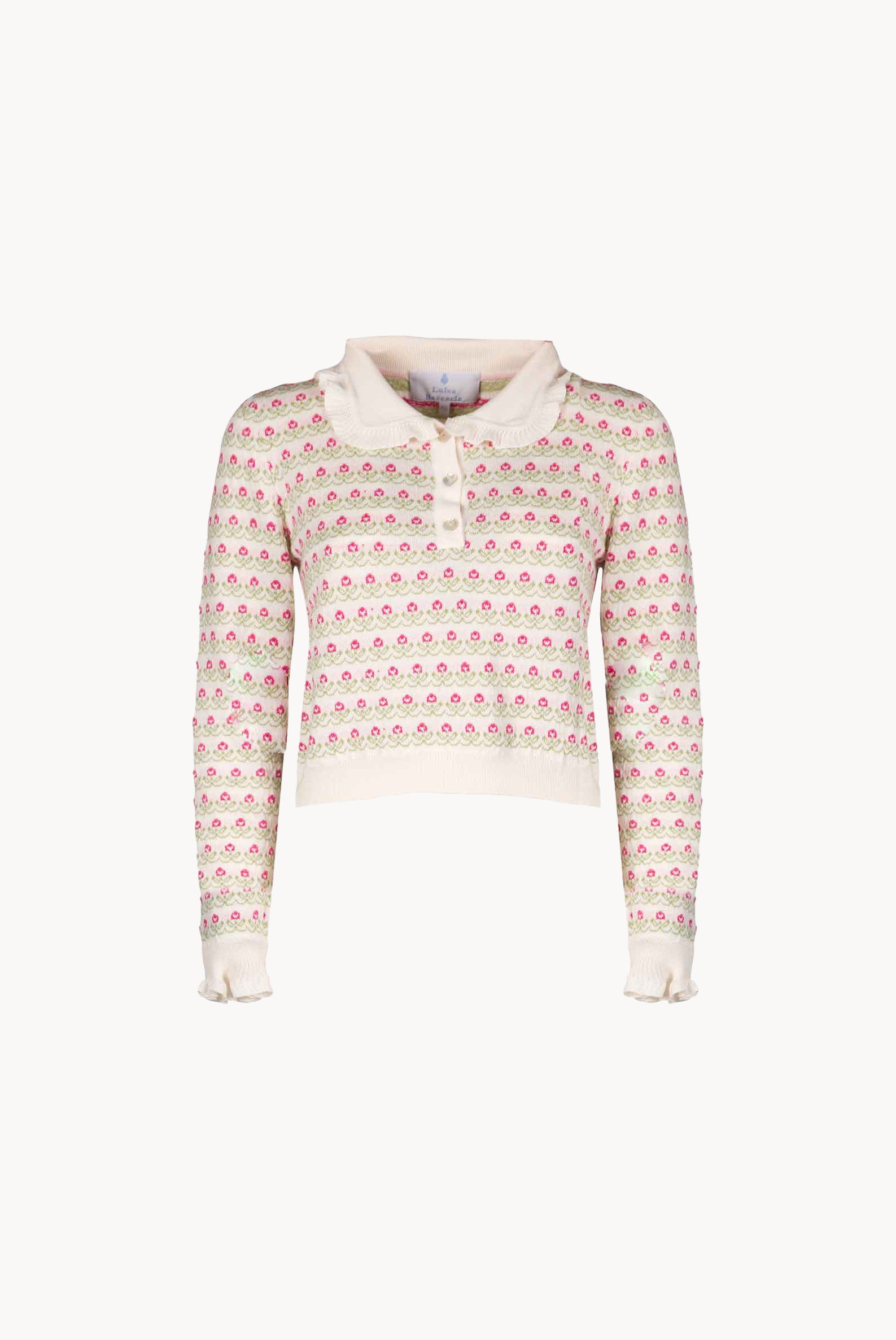 Maglione polo con fiori