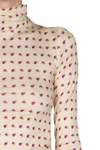 Vintage Buds Printed Beige Turtleneck