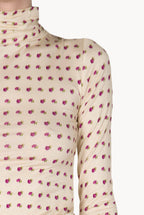 Vintage Buds Printed Beige Turtleneck