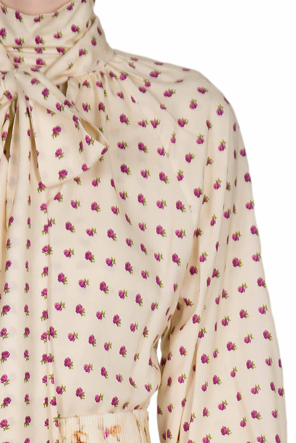 Vintage Buds Shirt With Bow Detail