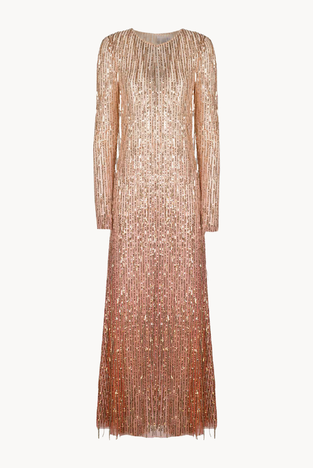 Abito degradé di paillettes con frange