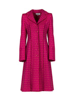 Vintage Buds Printed Long Wool Coat