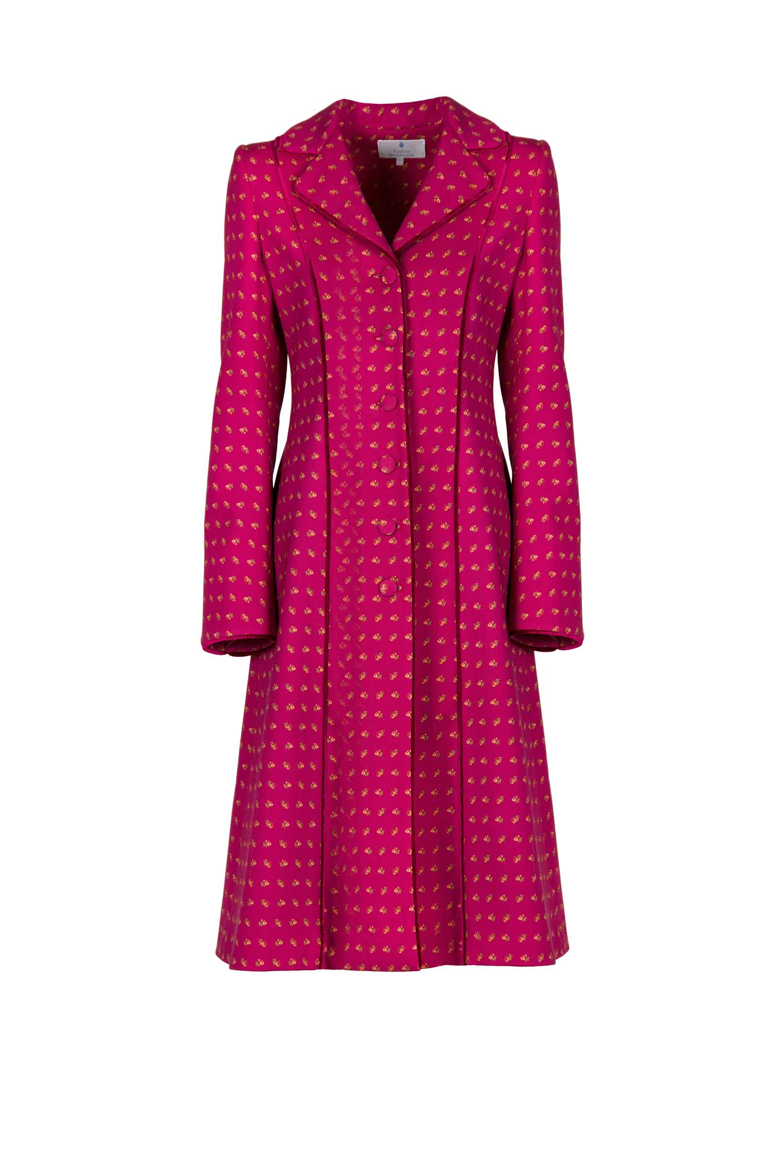 Cappotto lungo di lana stampato Vintage Buds