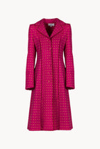 Vintage Buds Printed Long Wool Coat