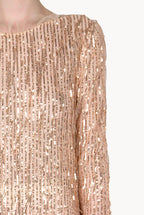 Abito degradé di paillettes con frange