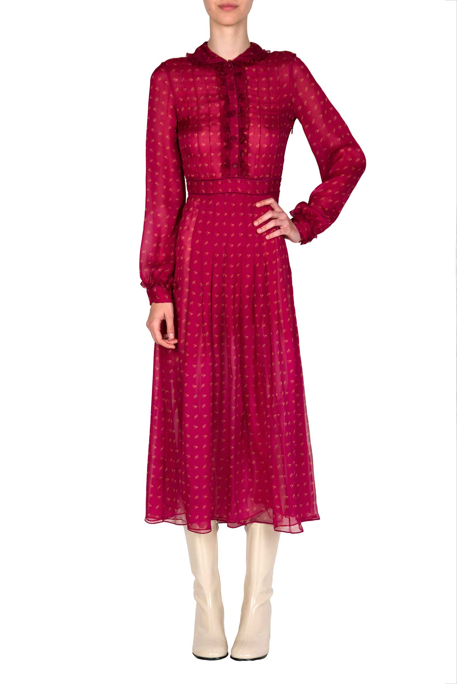 Abito midi in chiffon creponne Vintage Buds