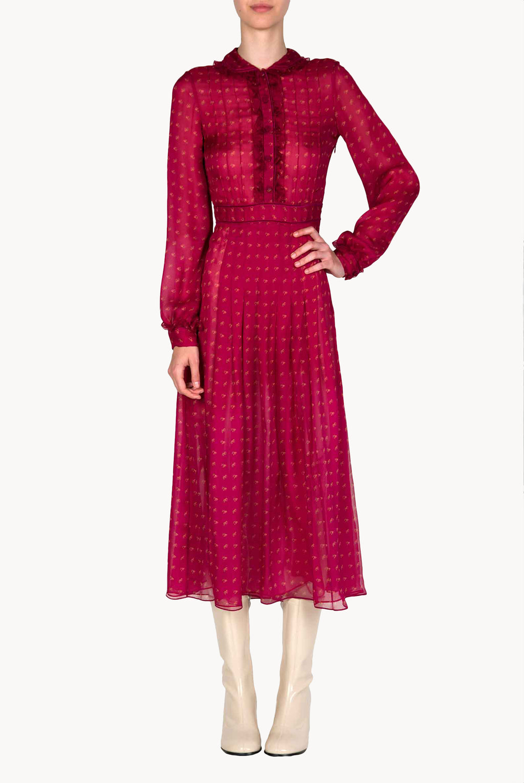 Abito midi in chiffon creponne Vintage Buds