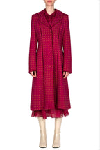 Vintage Buds Printed Long Wool Coat