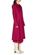 Vintage Buds Printed Long Wool Coat