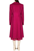 Vintage Buds Printed Long Wool Coat