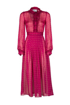 Vintage Buds Chiffon Crepone Midi Dress