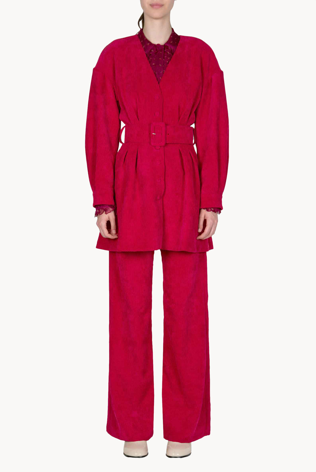 Corduroy Belted Dress