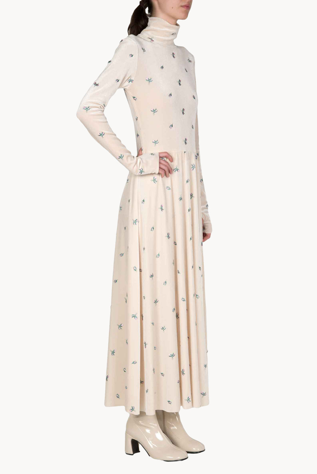 Long Velvet Turtleneck Dress