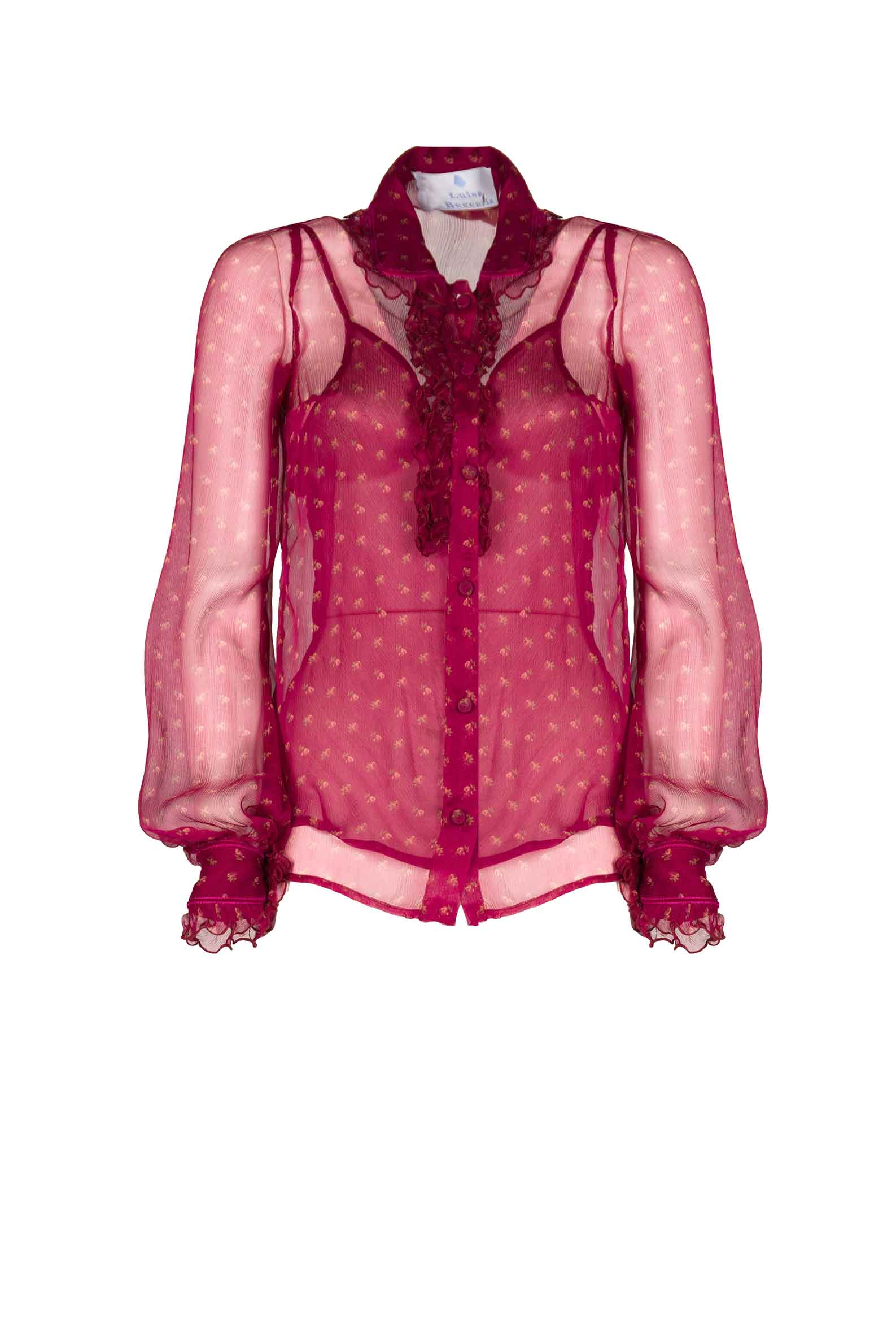 Camicia in chiffon creponne Vintage Buds