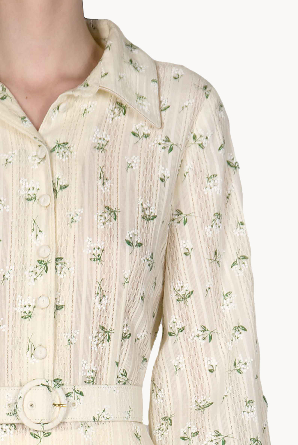 Cotton Printed Flower Jacquard Dress