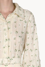 Cotton Printed Flower Jacquard Dress