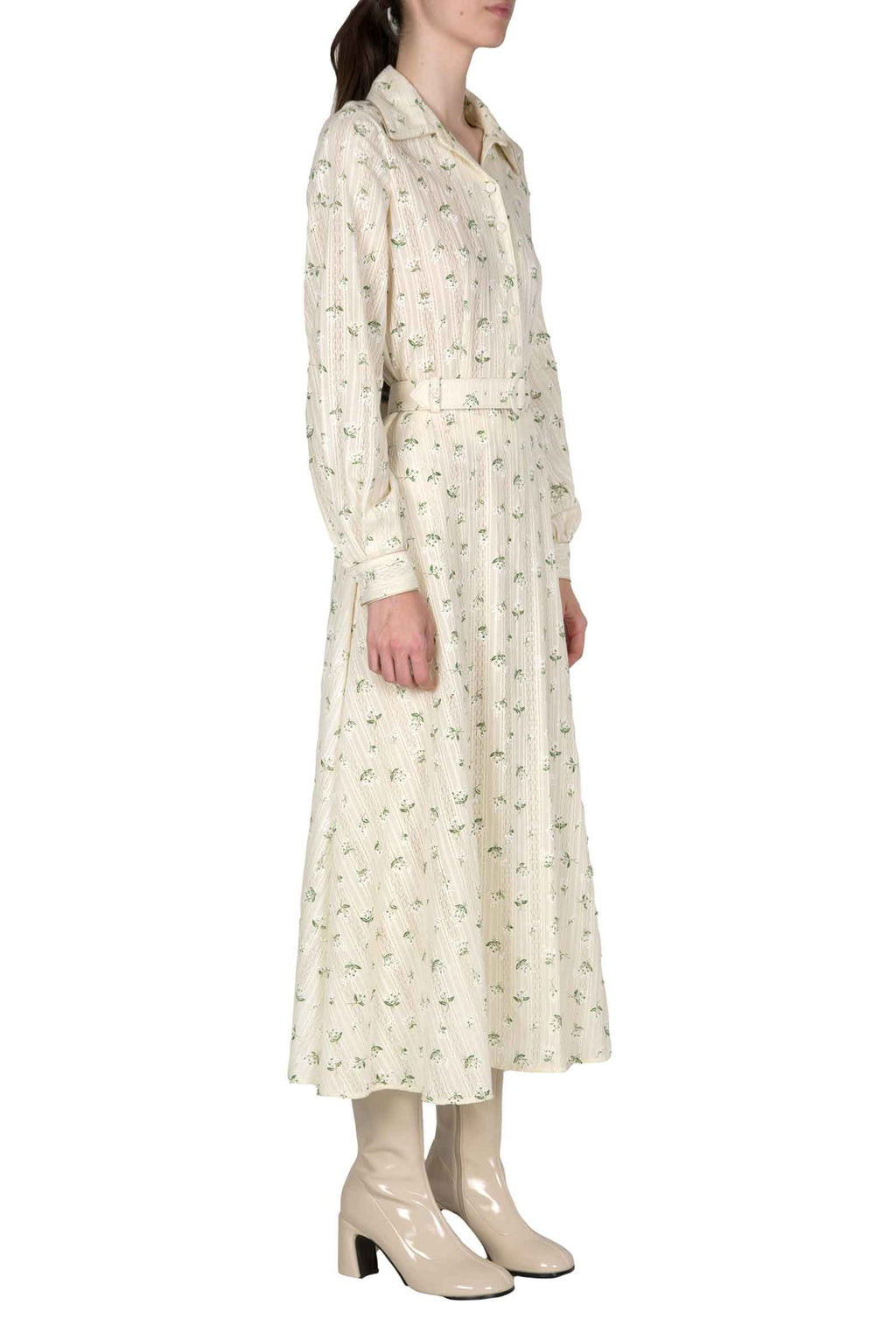 Cotton Printed Flower Jacquard Dress