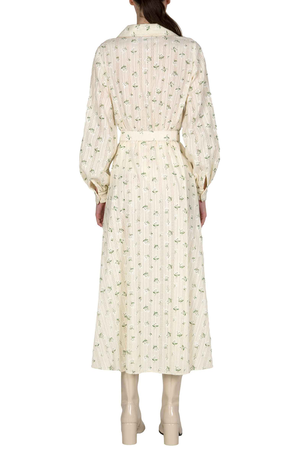 Cotton Printed Flower Jacquard Dress