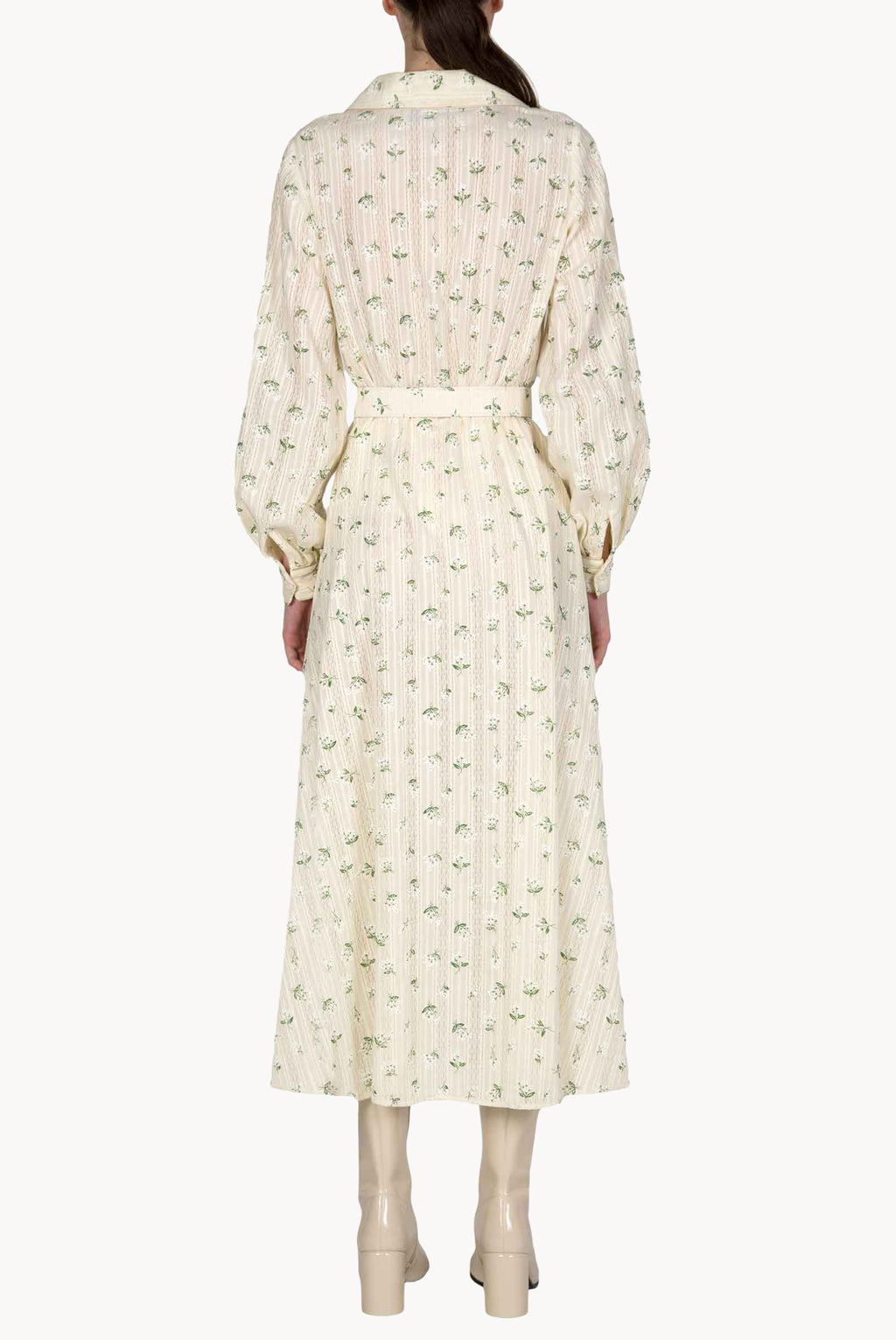 Cotton Printed Flower Jacquard Dress