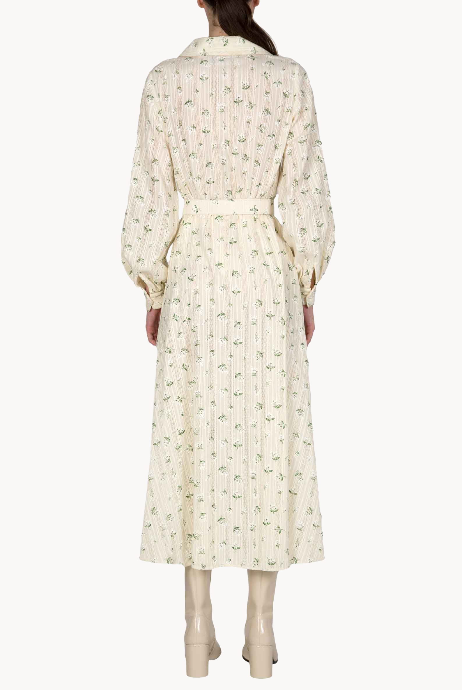 Cotton Printed Flower Jacquard Dress