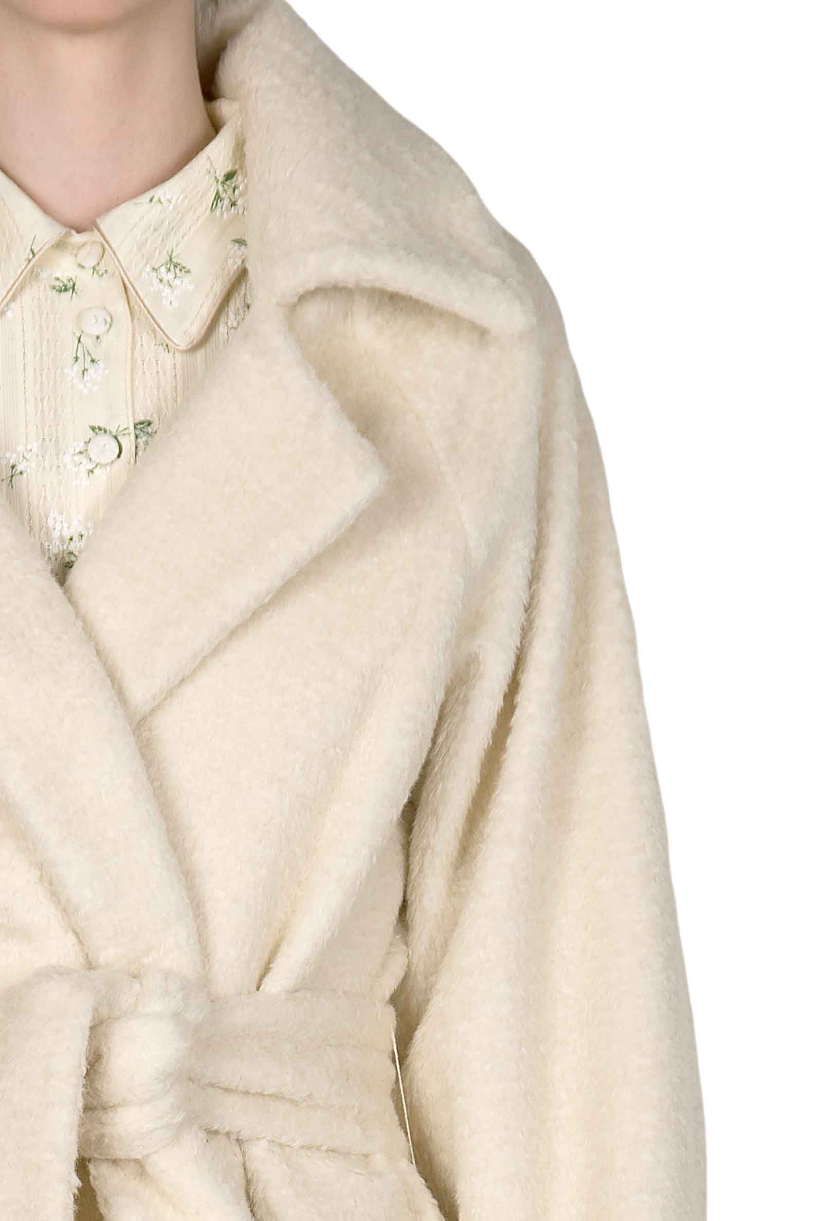 Cappotto maxi bianco di lana