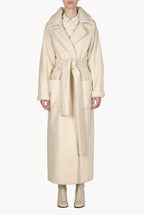 Cappotto maxi bianco di lana
