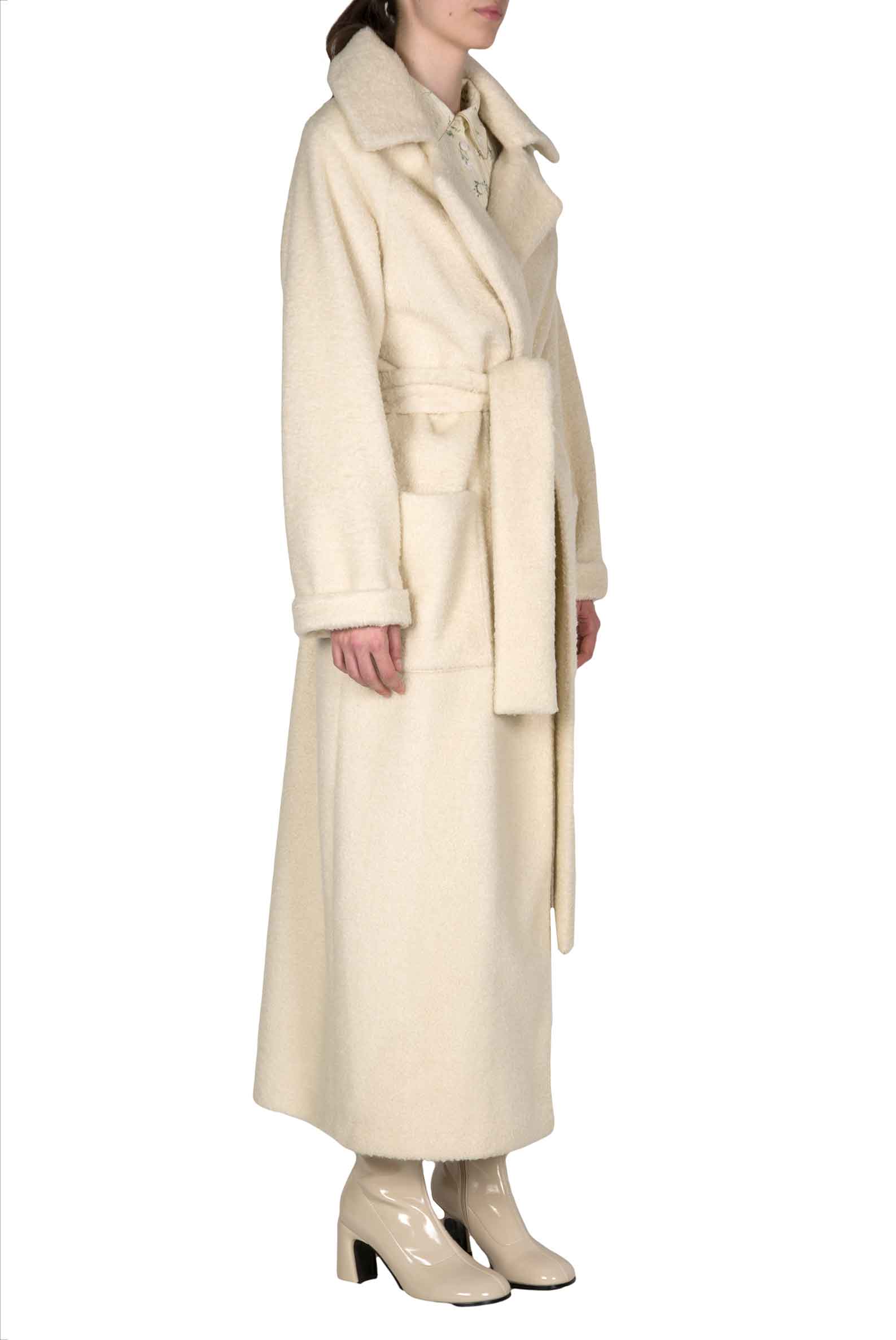 Cappotto maxi bianco di lana