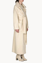 Cappotto maxi bianco di lana