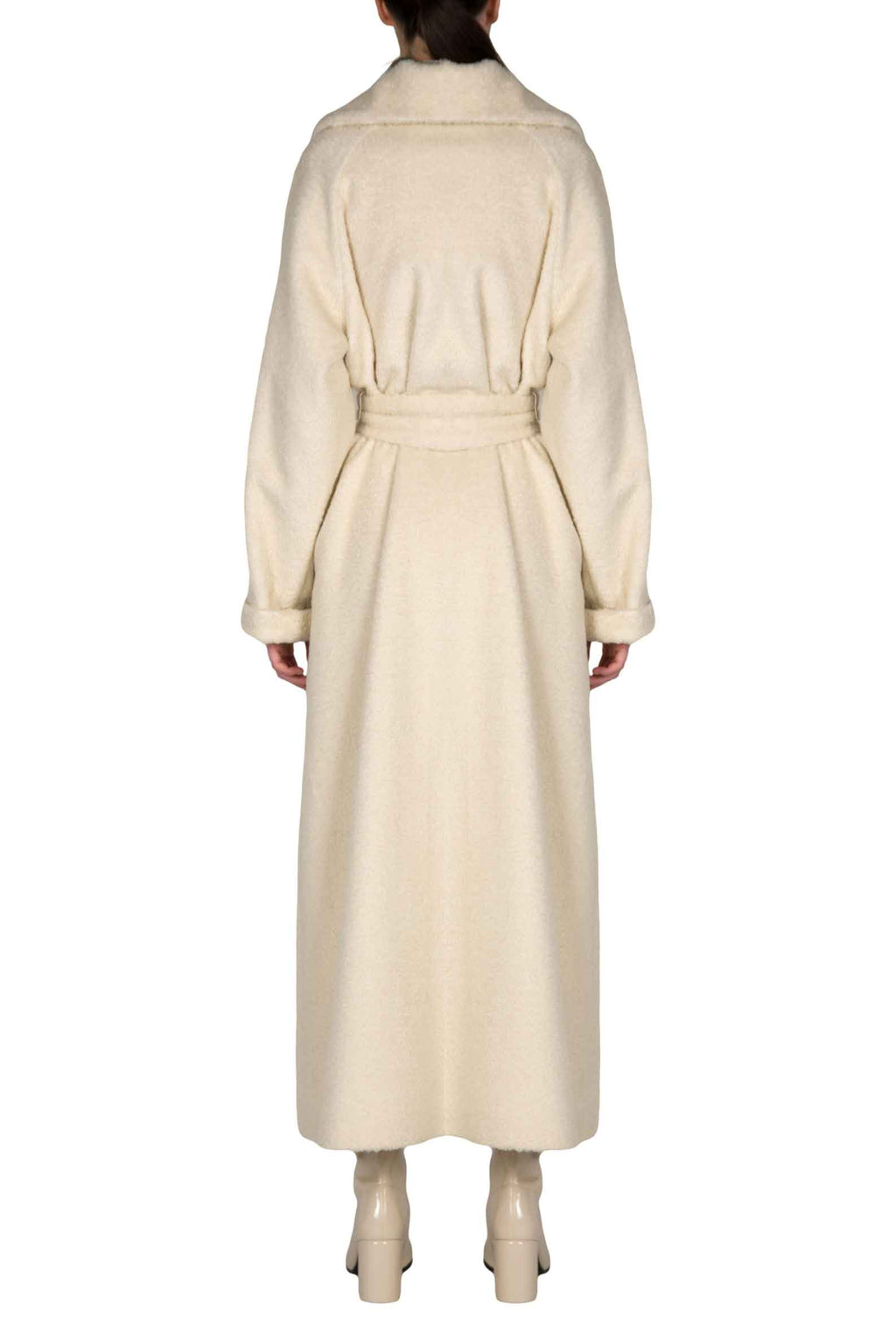 Cappotto maxi bianco di lana